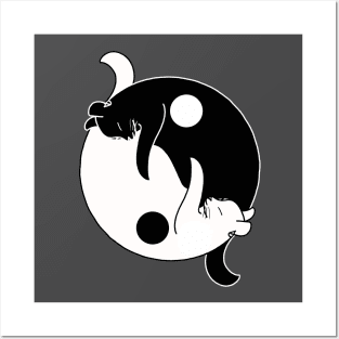 Yin Yang Cats Posters and Art